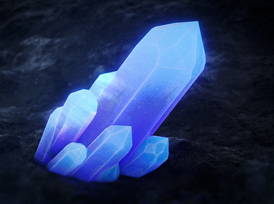 Crystal grows from a rock 3d 3d art 3d design animation app arnold render branding cinema 4d design graphic design icon illustration logo motion graphics typography ui