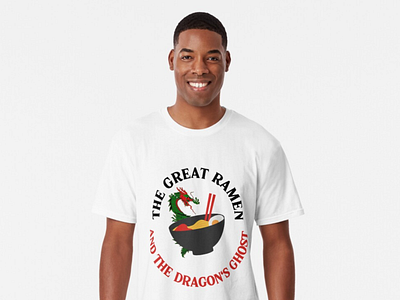 The great ramen and the dragon's ghost fourth design for T-shirt amazing apparel branding clothing design fashion graphic design great illustration logo merch merchandise redbubble t shirt t shirts tee tshirt tshirt design tshirt designer tshirts