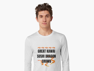 Kawaii long sleeve T-shirt dragon japan japanese kawaii kitchen sushi wasabi