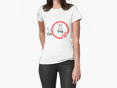 Cat and dog mom Fitted T-Shirt | NOW dribble
