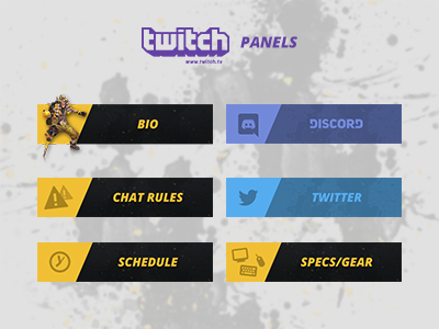 twitch.tv Panels design gaming panels twitch web