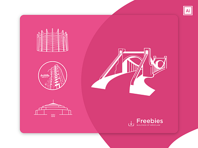 Dribbble WroMeetup Freebies ai buildings city design free freebie freebies illustration meetup poland wroclaw