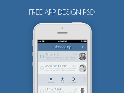 Messaging App PSD advent app design download giveaway ios messaging psd