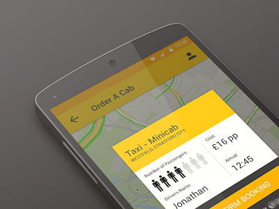 Booking App android app booking design flat google material taxi