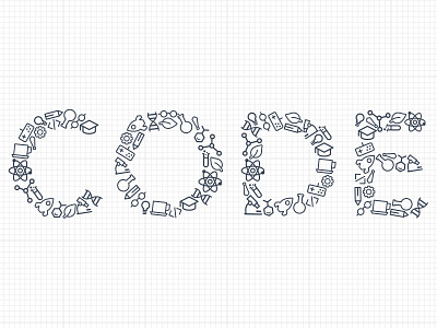 Code code geek illustration lettering letters