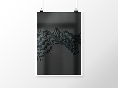 Poster - Waves black illustration poster print river