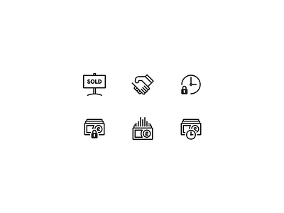 Icons agency cash estate icon illustration line money page pricing real simple website