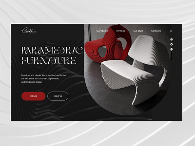 Furniture design studio | Main screen concept architecture design design concept figma furniture landing page parametric tilda ui user interface uxui webdesign website