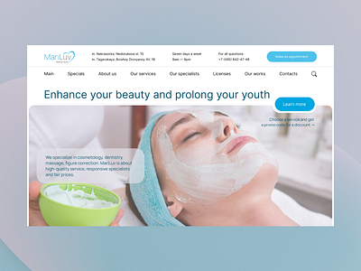 MariLuv Medical Center | Main screen concept redesign beauty clinic website design main screen tilda ui webdesign website