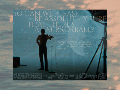 There'd Better Be a Mirrorball | Poster exploration arctic monkeys design graphic design mirrorball music poster ui