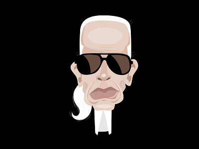 Karl illustration karl lagerfeld portrait vector