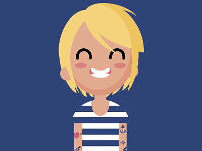Self portrait avatar character flatdesign illustration selfportrait smile tattoo vector