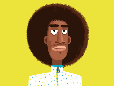 Afro puff afropuff characterdesign illustration man portait vector