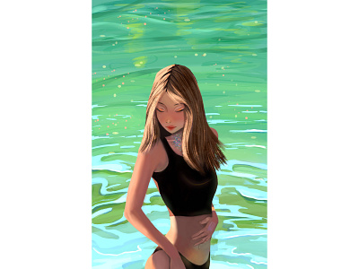 FanArt Girl in the water art design digital digitalart girl illustration photoshop water