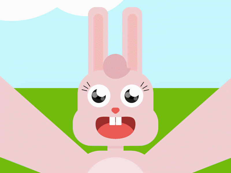 Bunny taking selfies after effects illustration