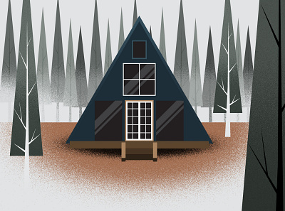 Tiny House in Pine Woods illustration