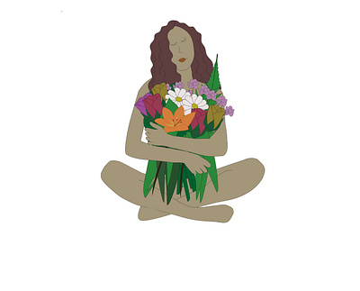 Flowers inside you. Let them grow. art flower girl graphic design illustration