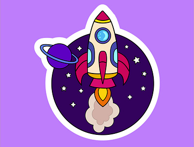 Rocket art graphic design illustration rocket sticker