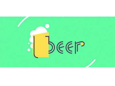 One shot for BEER beer explore first shot flat icon illustration logo