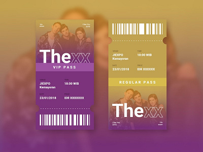The xx Ticket concert layout pass the xx ticket visual design