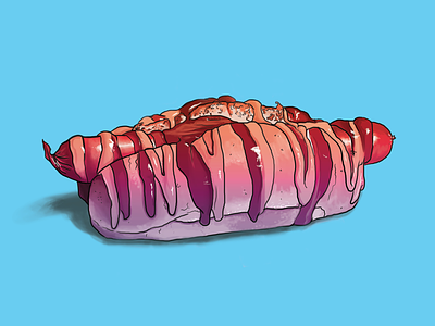 Hot dayum hotdog illustration photoshop pop wacom
