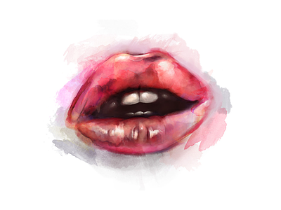 Lips artists colour digital illustration lips makeup mua painting watercolour