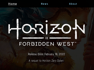 Horizon Forbidden West Fanpage design ui web design