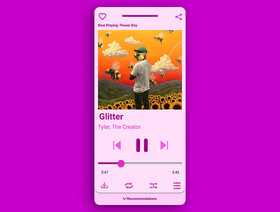 Music Player design typography ui