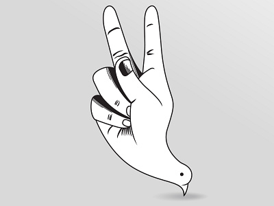 Hand Peace 03 design flat illustration sketching vector