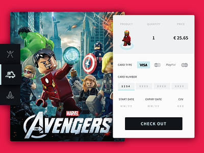 Daily Ui 002# - Checkout avengers card checkout credit e commerce form forms purchase shopping