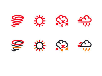 Weather Icons app cloud icons rain red snow sun weather