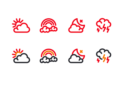 Weather Icons Vol. 2 app cloud icons rain rainbow red snow sun weather