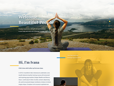 Yoga home landing page relax website yellow yoga