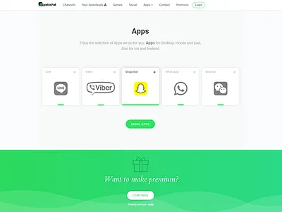 Appchat Landing app green laning material premium social network