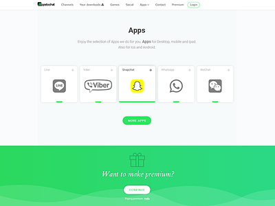 Appchat Landing app green laning material premium social network