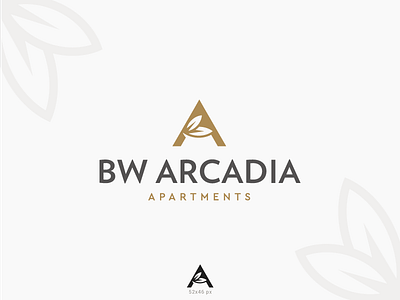 Arcadia Logo apartments leaf letter a logo mark