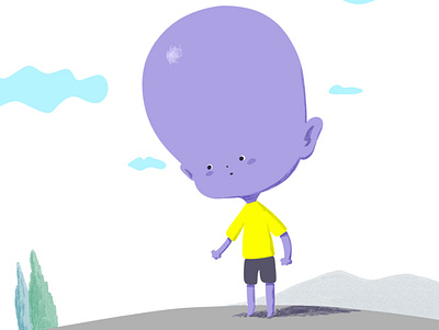 Purple kid design graphic design illustration 그림 디자인 모던 삽화 일러스트 캐릭터