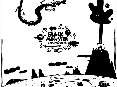 black monster design graphic design illustration 그림 디자인 모던 삽화 일러스트 캐릭터