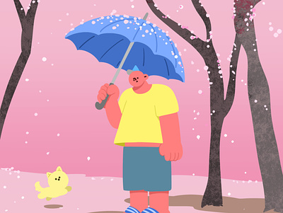 spring rain design graphic design illustration 그림 디자인 모던 삽화 일러스트 캐릭터