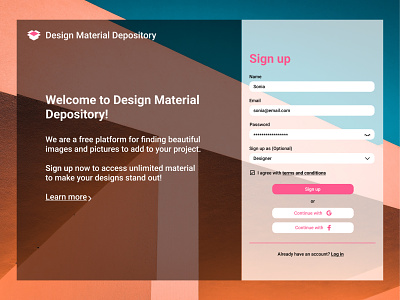 Registro/Sign up app design figma graphic design ui ux