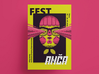 FEST ANCA – POSTER 8bit character event fest festival glasses grandma identity laser pixel pixel art poster retro