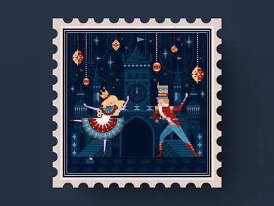 The Nutcracker castle christmas fairy geometric illustration magic minimal nutracker ornament stample star sticker winter xmas