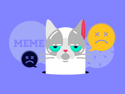 Grumpy Cat angry bubble cat character gradient grumpy cat grupy kitty meme no sad