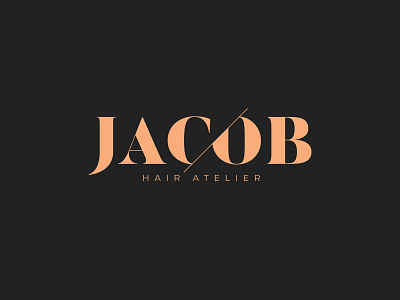 Jacob – Hair Atelier cut cutting hair hair salon haircut hairdresser hairstyle logo logotype minimal salon scissors serif