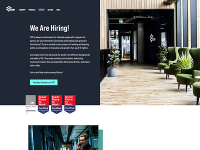 CCP Careers ccp games video games web design website