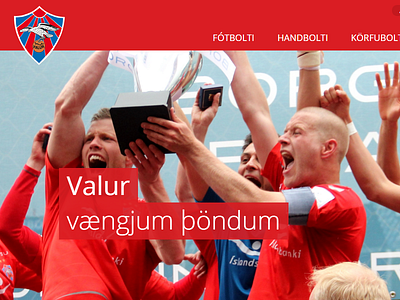 Valur Website football iceland valur web design website