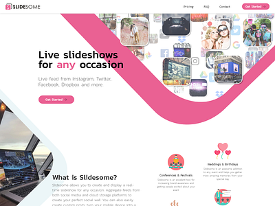 Slidesome icons pink rounded slideshow