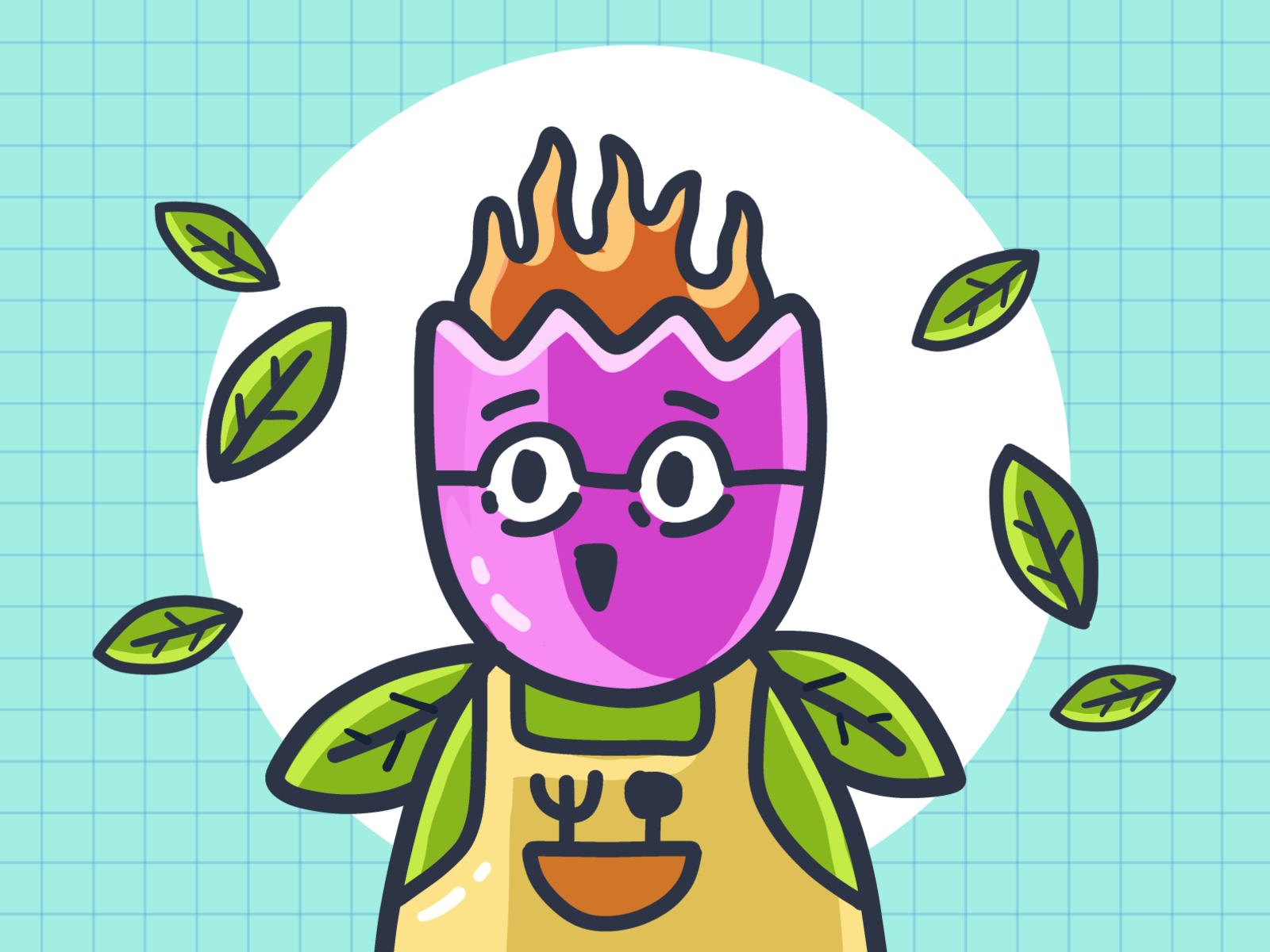NFT Illustration - Cute Fire Leaf art blockchain character creative nft crypto cute character cute illustration cute nft illustration nft nft art nft artwork nft character nft commission nft drawing nft fiverr nft games nft illustration nft image non-fungible token