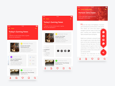 Daily UI - 010 - Social Share article app clean ui daily ui gaming minimal mobile app news app ui