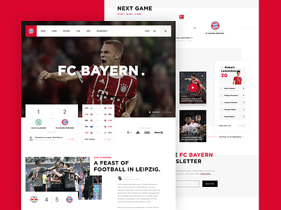 FC Bayern // Concept Site ReDesign clean ui concept design football landing page redesign soccer sport ui ux web